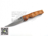 MCUSTA 传世家徽 MCUSTA-124D "Tactility Elite"大马士革钢 花梨木柄“折”