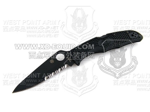 Spyderco 蜘蛛 C10PSBBK Endura 4 FRN 半锯齿“折”